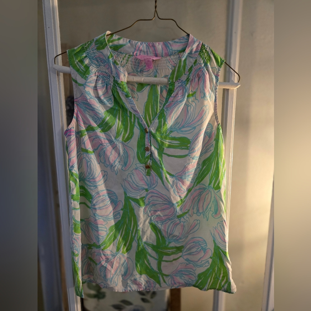 Lilly Pulitzer Call the Bellboy Silk Tank